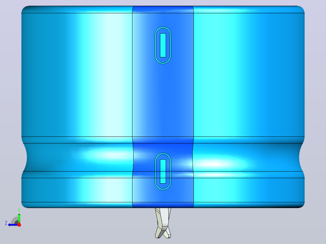 35 x25蓝色BLUE1底片电解电容器右视图