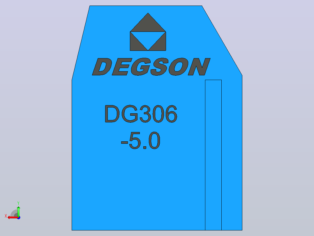 2针DG306 5蓝色间距5毫米ipt后视图