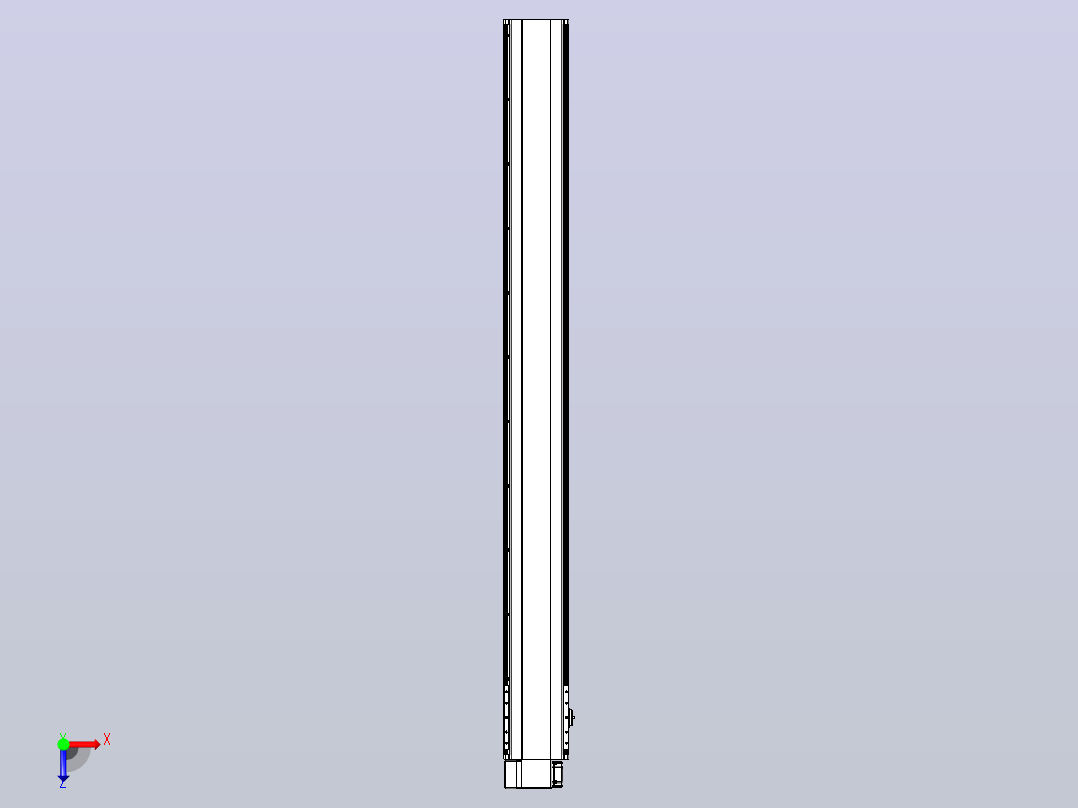 皮带直线轴半封闭可选导轨TPA-HNB-202D-140-L1950-LP-C-P75-N3俯视图