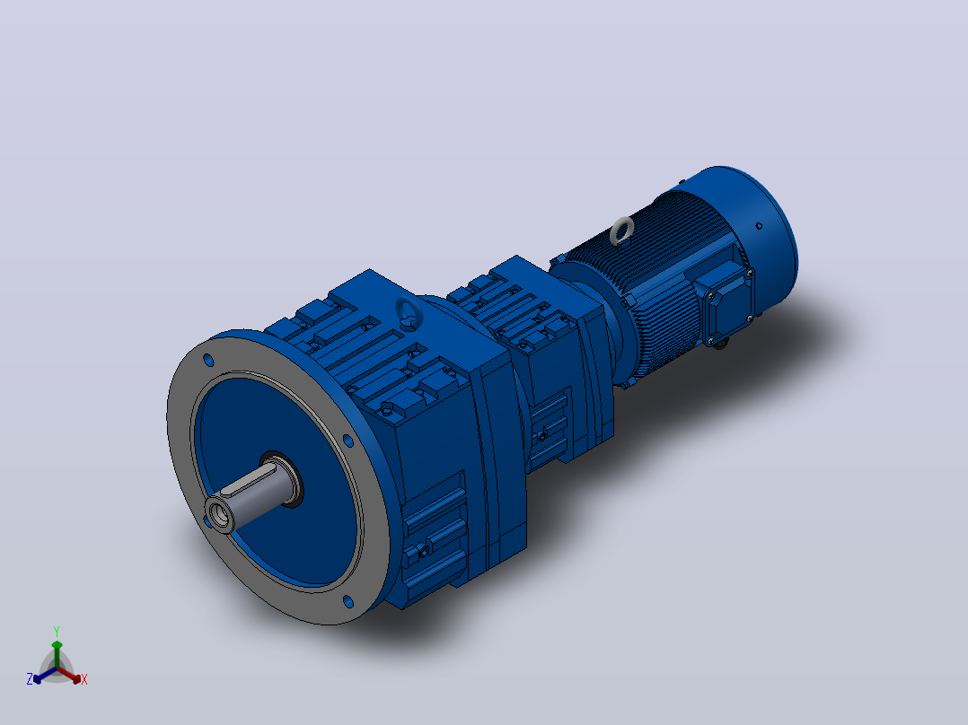 RF77R37法兰轴伸式组合型斜齿轮减速机RF77R37-Y0.25-4P-71-M1-0°-Φ300主视图