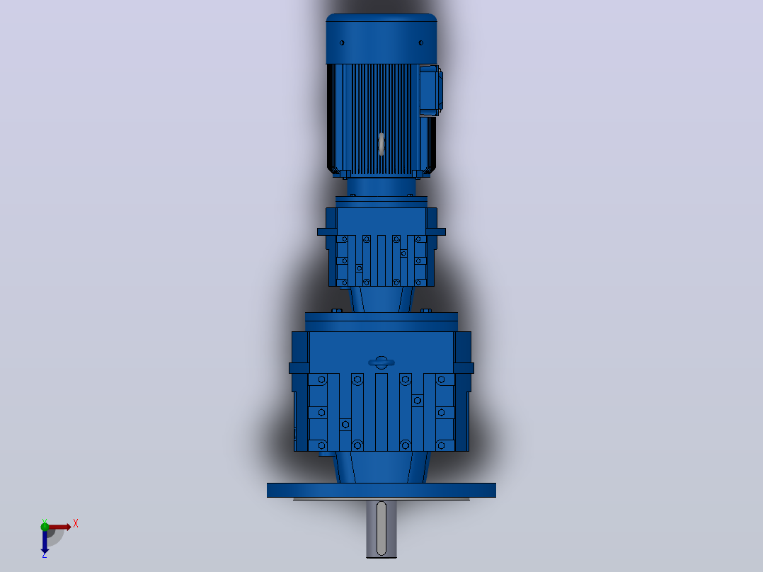 RF77R37法兰轴伸式组合型斜齿轮减速机RF77R37-Y0.25-4P-71-M1-0°-Φ300俯视图