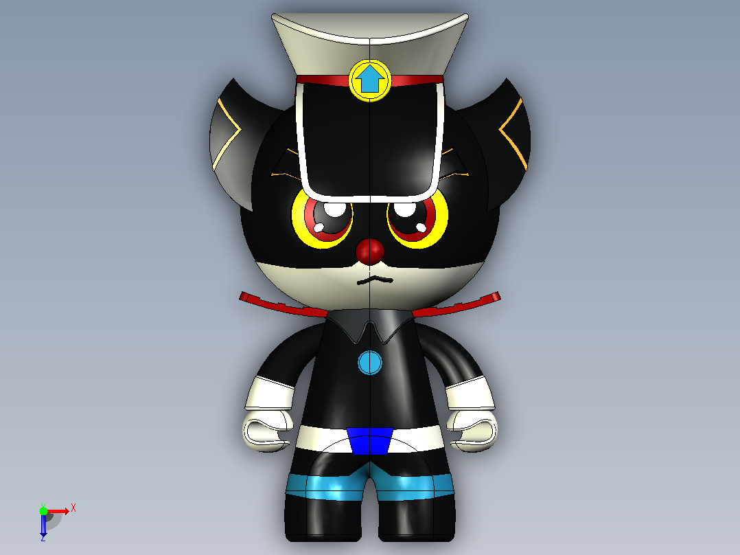 黑猫警长模型俯视图