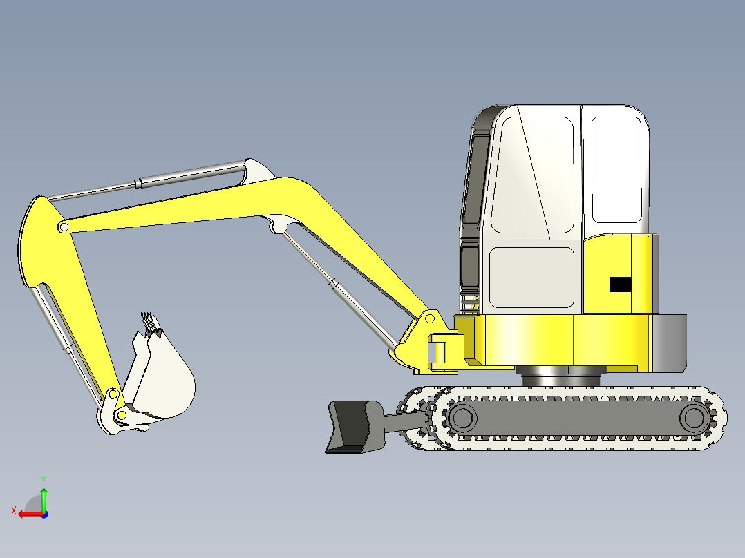 微型挖掘机后视图