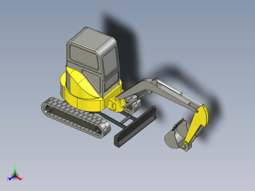 微型挖掘机正等轴测缩略图