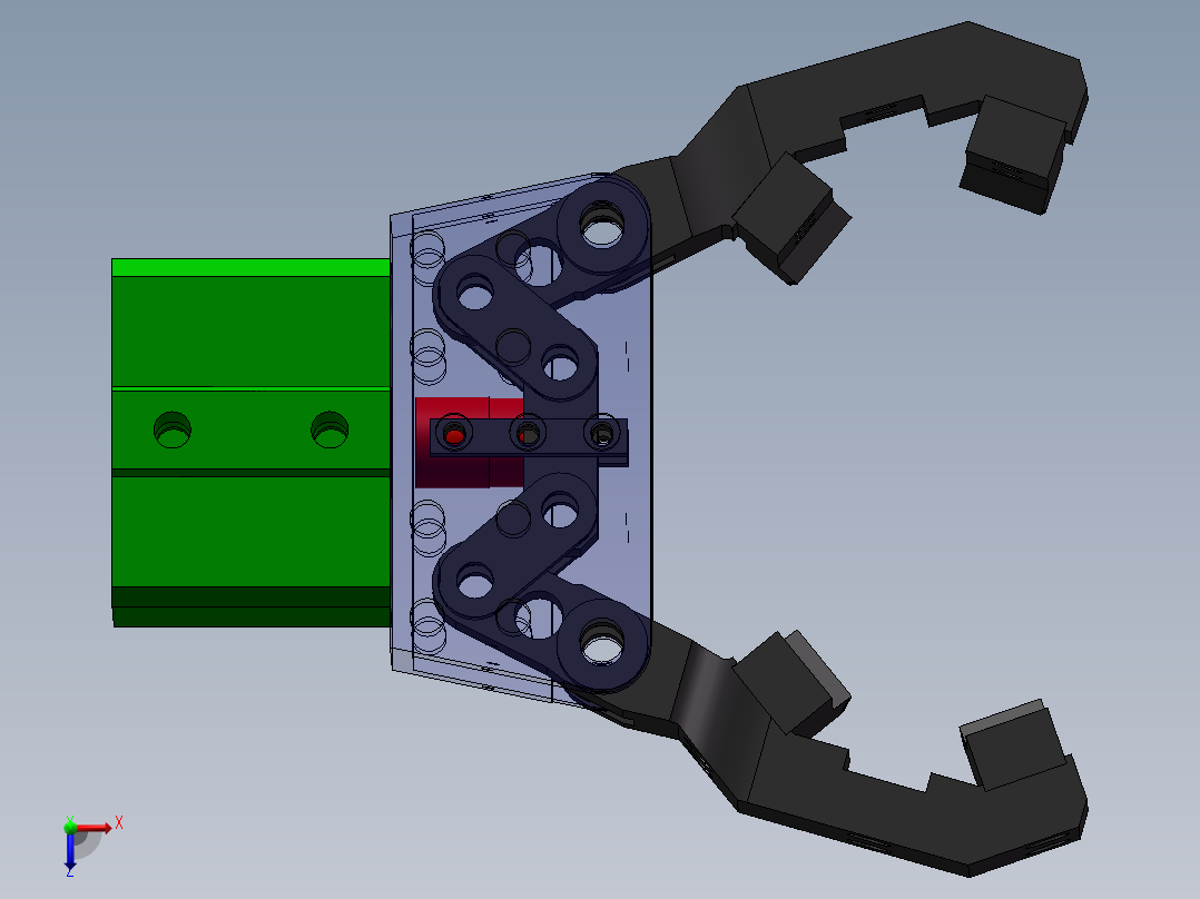 气爪3D图（带工程图）F336 非标自动化设备3D图纸3D模型俯视图