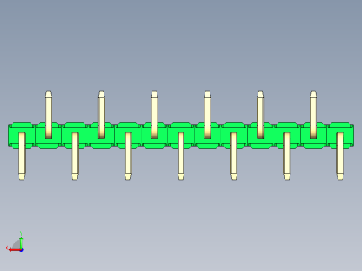 彩色公排针 100mil 2.54mm 系列-DS1022_green_13p_100mil_Type_SMT_R2_rev1.0后视缩略图