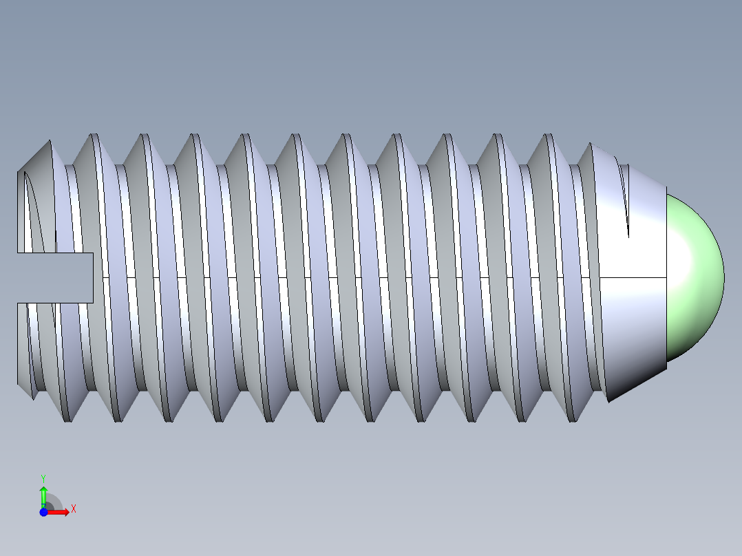 公制球形弹簧柱塞-DME SET SCREW SPRING BALL PLUNGER M4 x 9 .STEP前视图