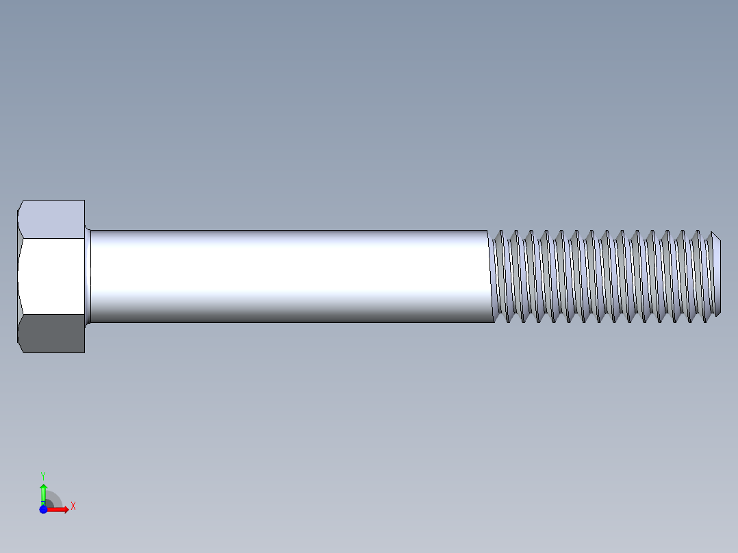 UNC 六角螺栓-Hex Bolt 0.4375-14 x 3前视图