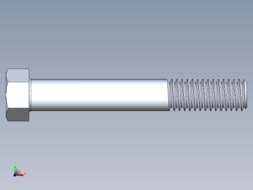 UNC 六角螺栓-Hex Bolt 0.4375-14 x 3前视缩略图
