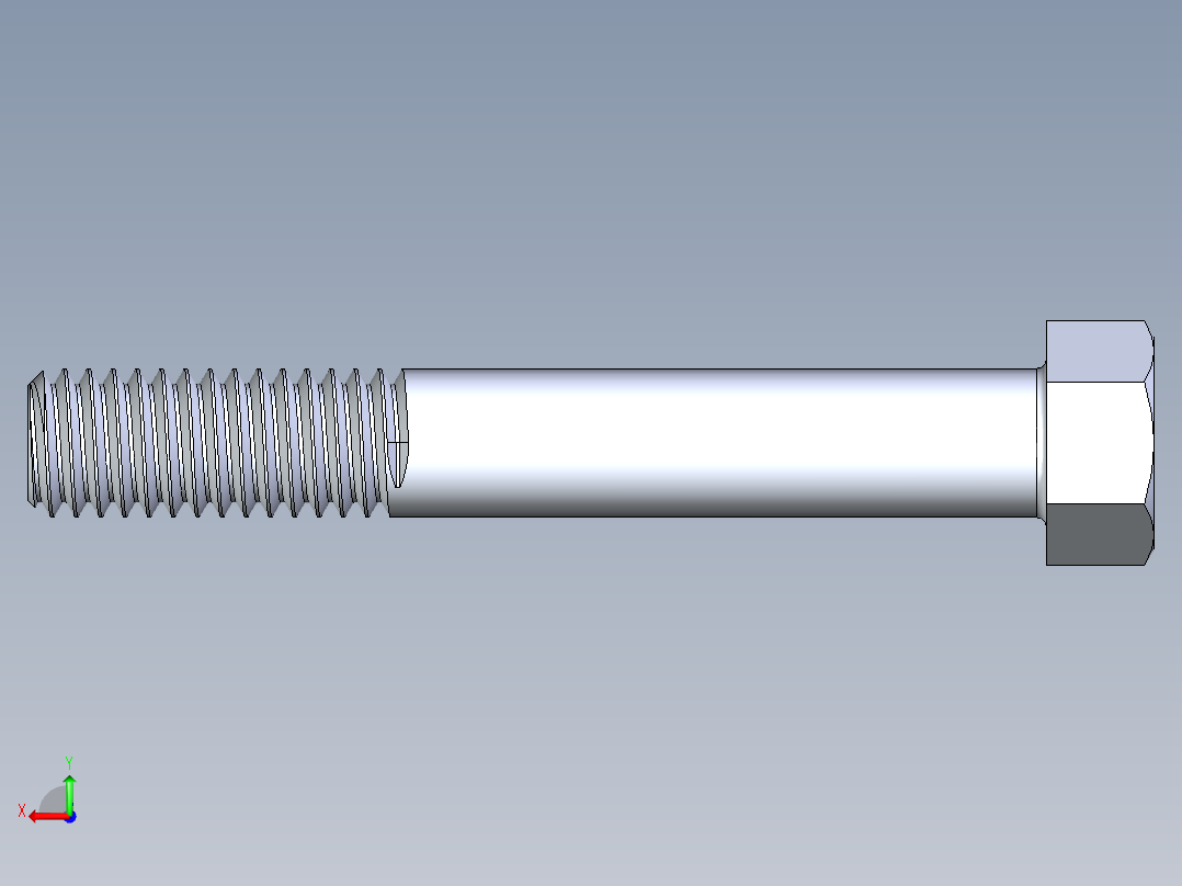 UNC 六角螺栓-Hex Bolt 0.4375-14 x 3后视图