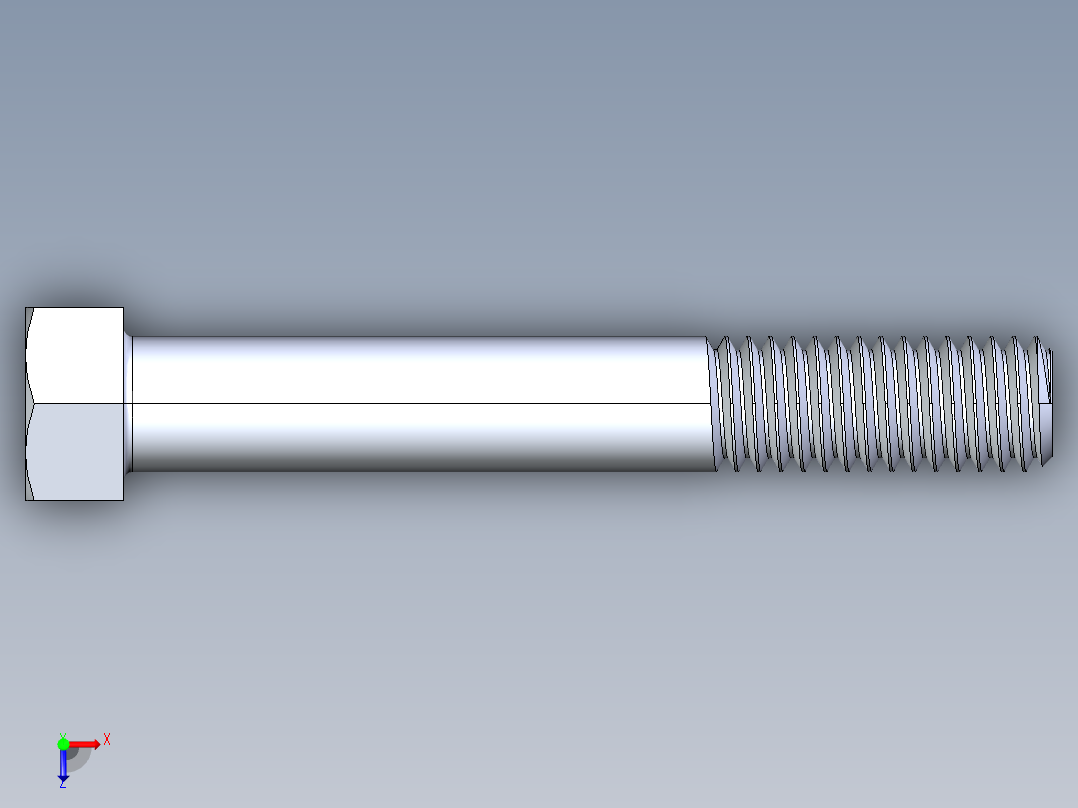 UNC 六角螺栓-Hex Bolt 0.4375-14 x 3俯视图