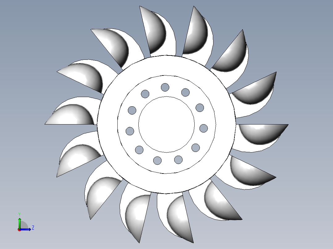 冲击式水轮机旋叶左视图