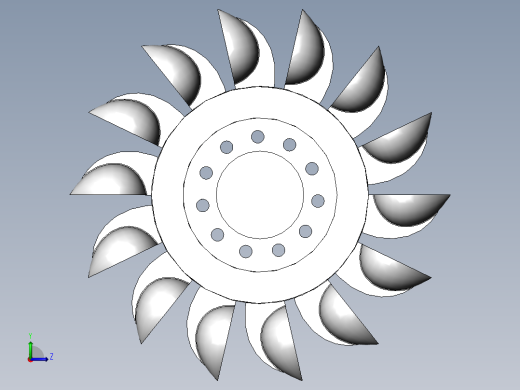 冲击式水轮机旋叶左视缩略图