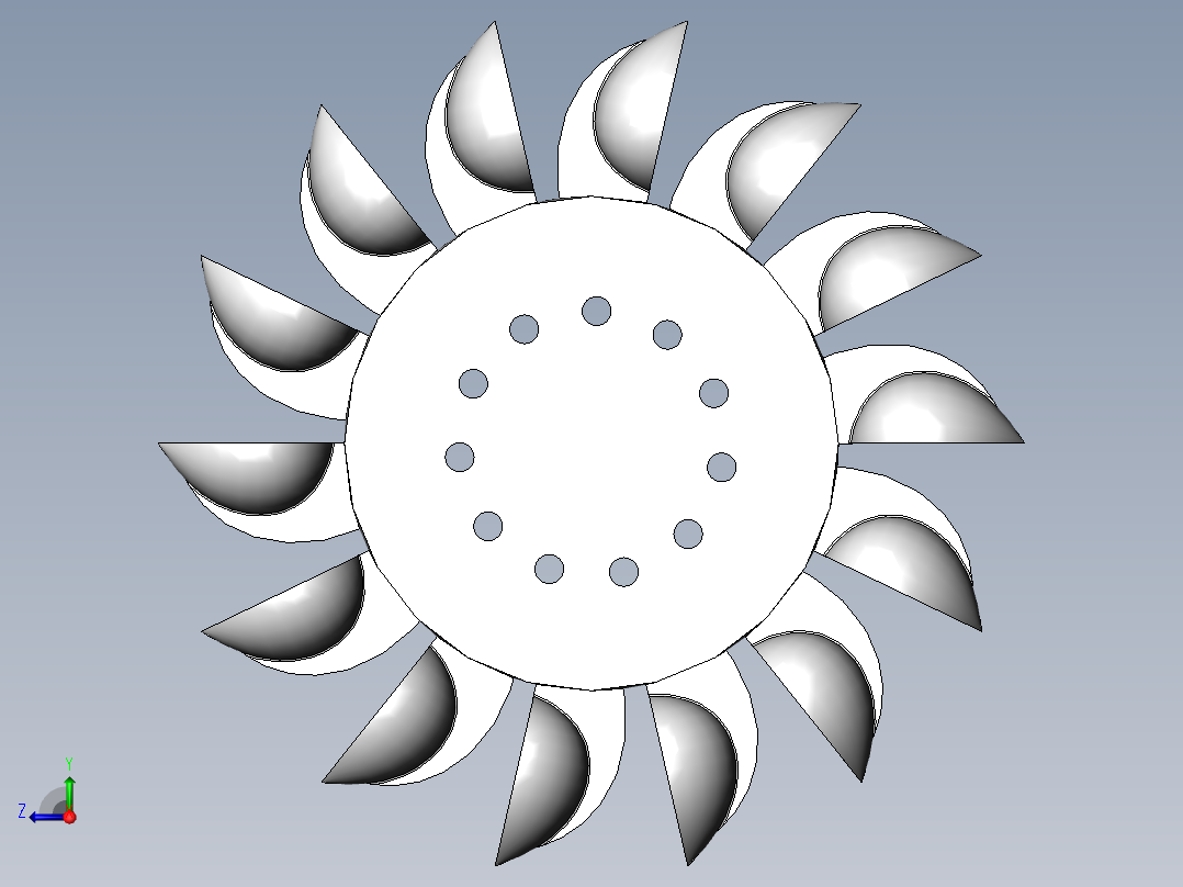 冲击式水轮机旋叶右视图