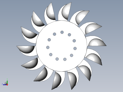 冲击式水轮机旋叶右视缩略图