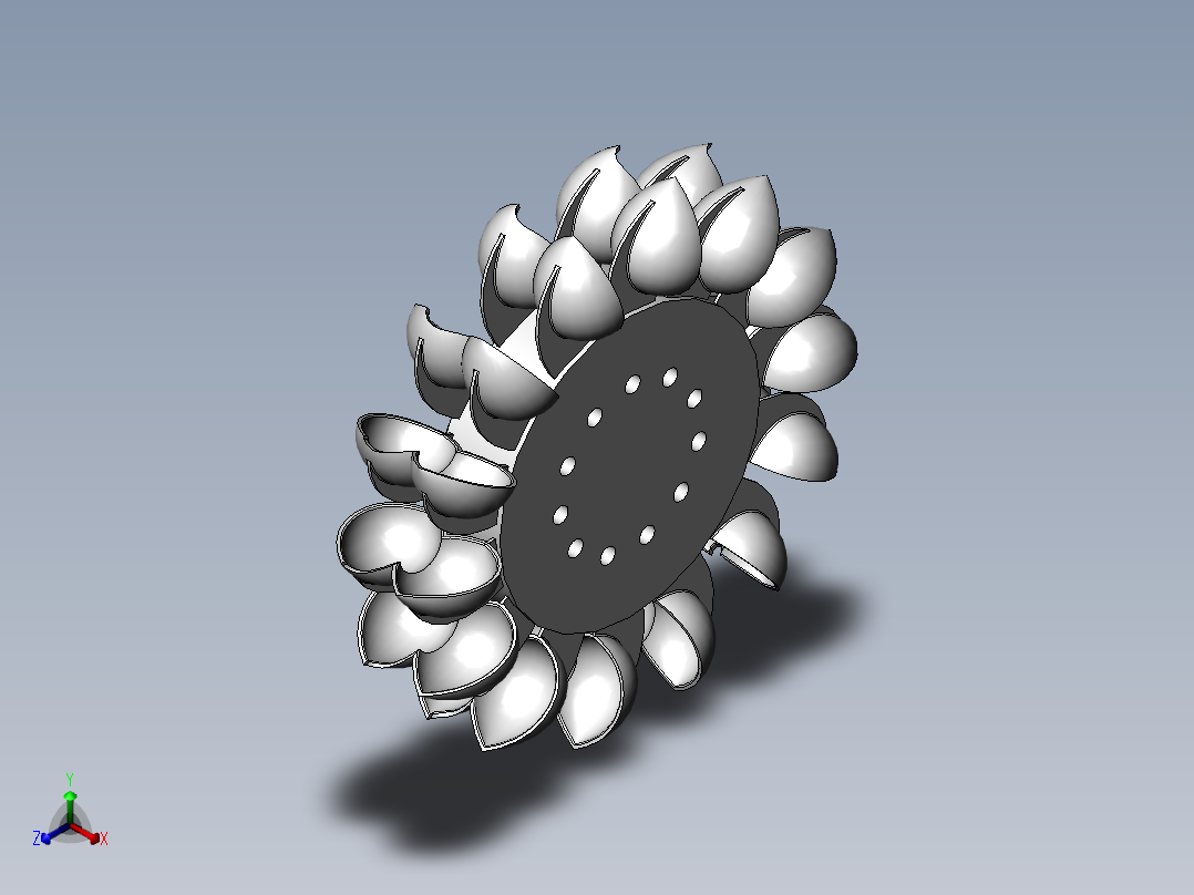 冲击式水轮机旋叶正等轴测图