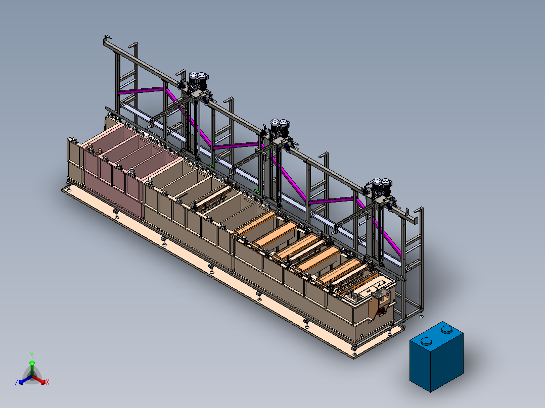 配件表面处理生产线正等轴测图