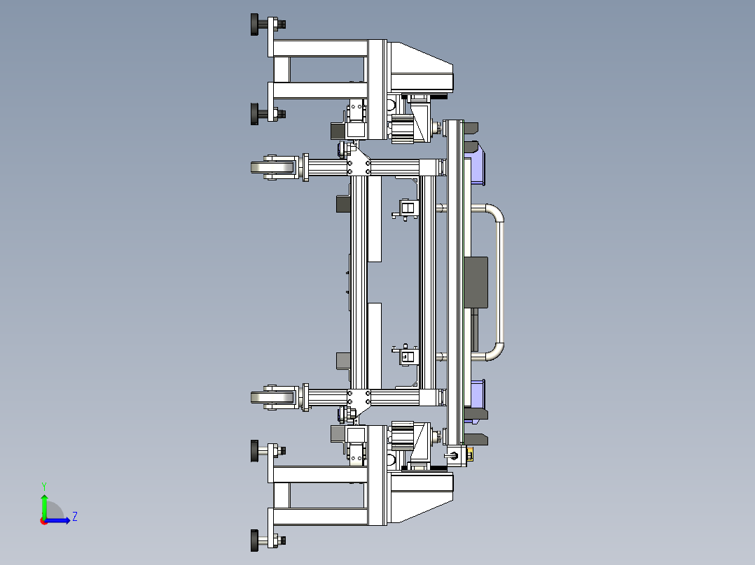 重载AGV料车（抬起和定位机构）左视图