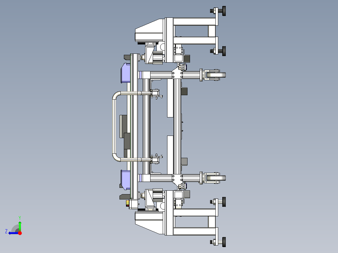 重载AGV料车（抬起和定位机构）右视图