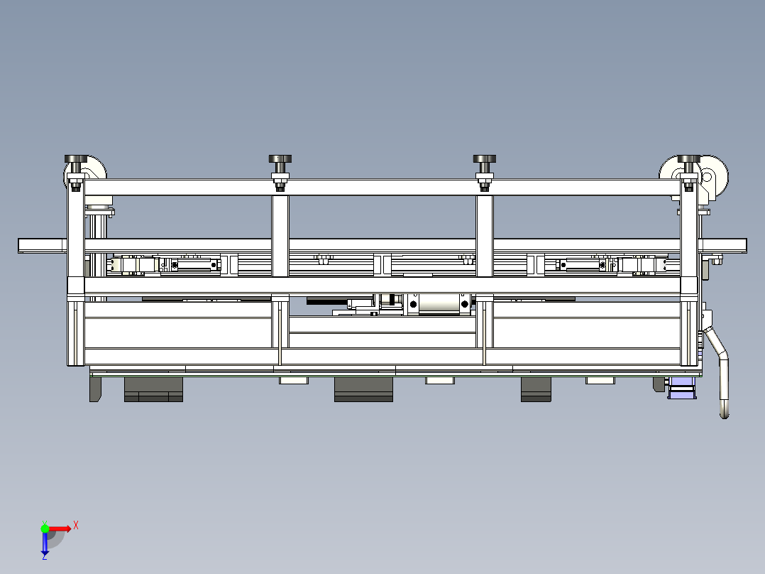 重载AGV料车（抬起和定位机构）俯视图