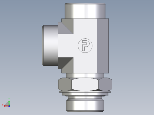卡套式工业通用硬管接头EO_Adjustable_locknut_run_tee_LEE28LROMDCF后视缩略图