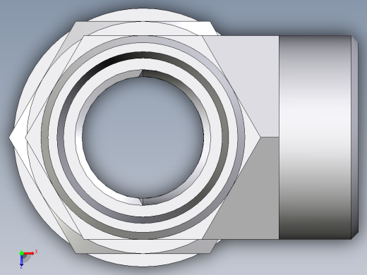 卡套式工业通用硬管接头EO_Adjustable_locknut_run_tee_LEE28LROMDCF俯视缩略图