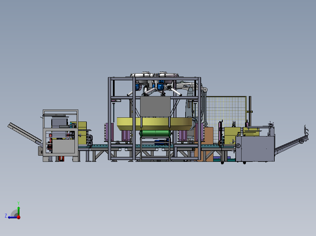 食品装箱码垛设备自动化流水线sw20右视图