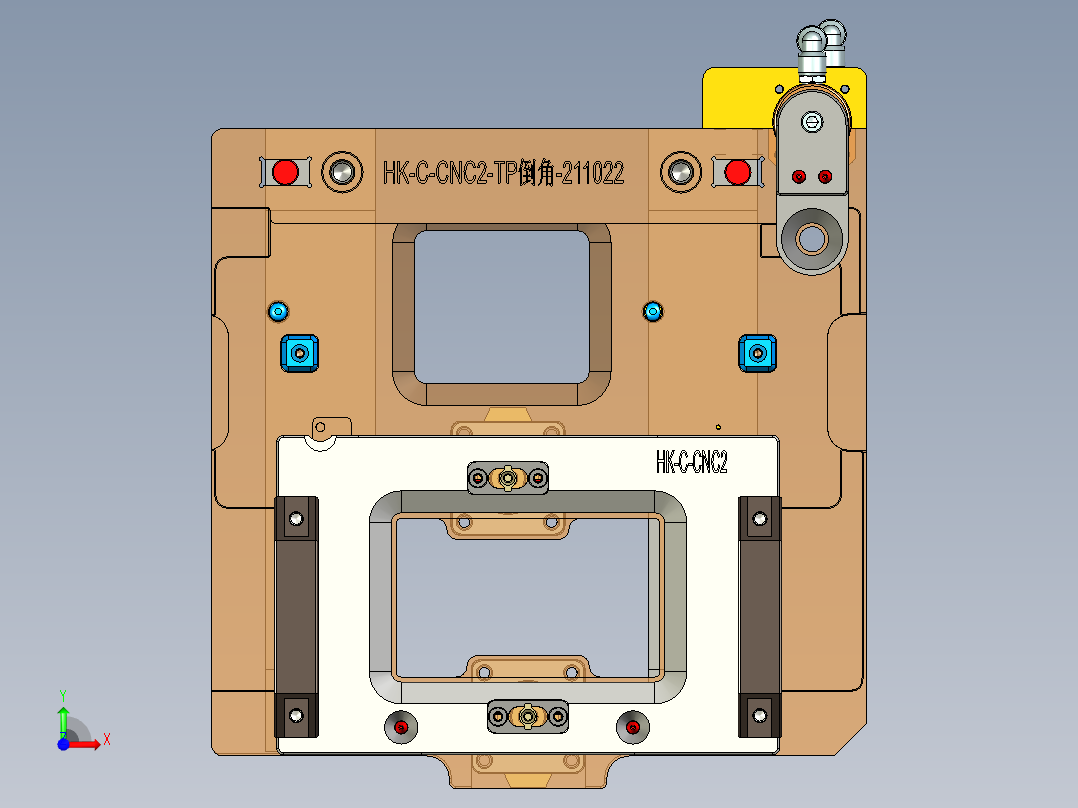 HK-C-CNC2笔记本CNC工装夹具三维模型-TP&amp;电源孔倒角-2021125前视图