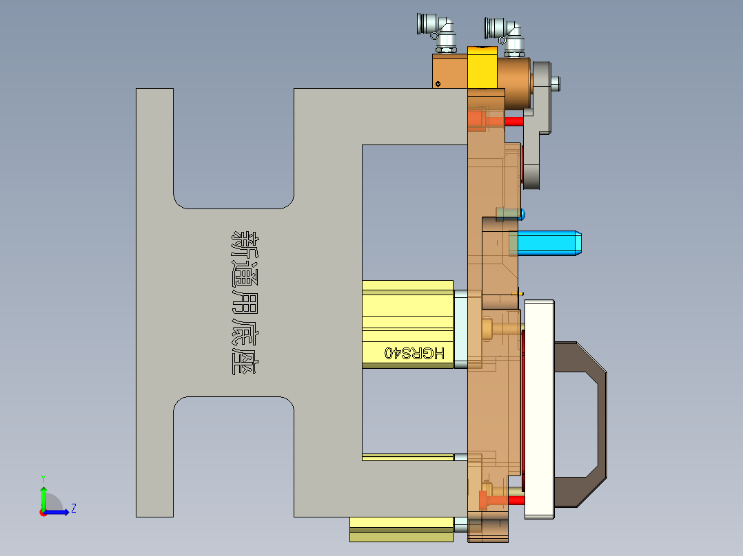 HK-C-CNC2笔记本CNC工装夹具三维模型-TP&amp;电源孔倒角-2021125左视图