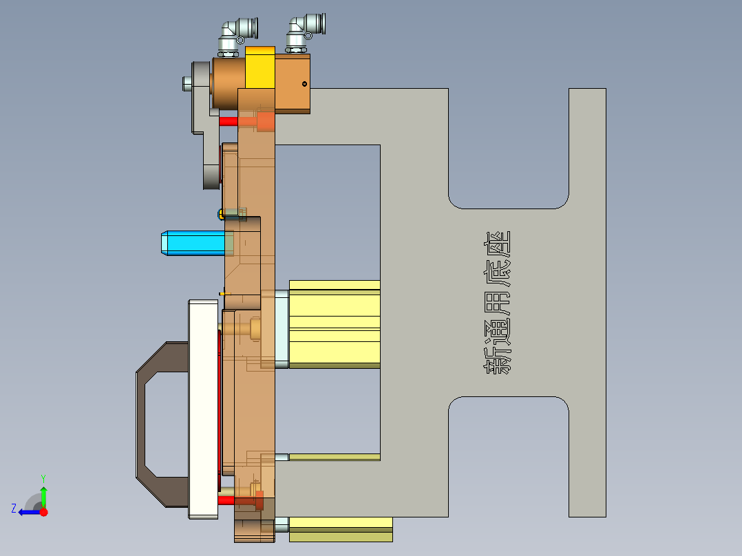 HK-C-CNC2笔记本CNC工装夹具三维模型-TP&amp;电源孔倒角-2021125右视图