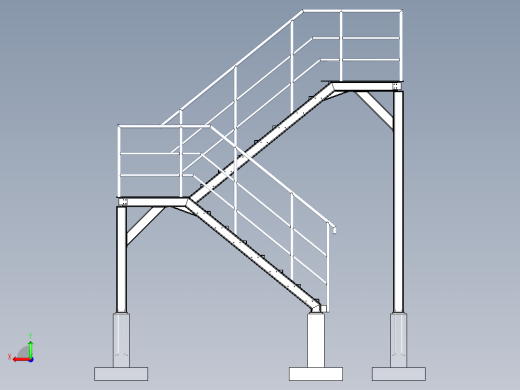 工业楼梯操作平台后视缩略图