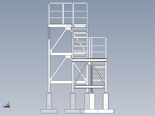 工业楼梯操作平台右视缩略图