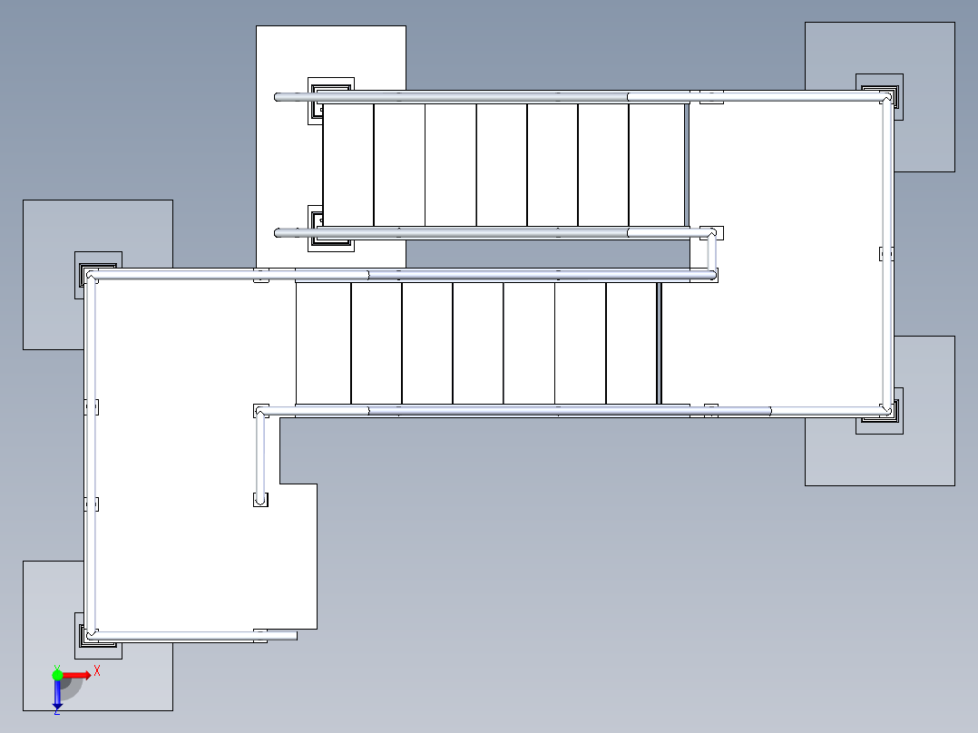 工业楼梯操作平台俯视图