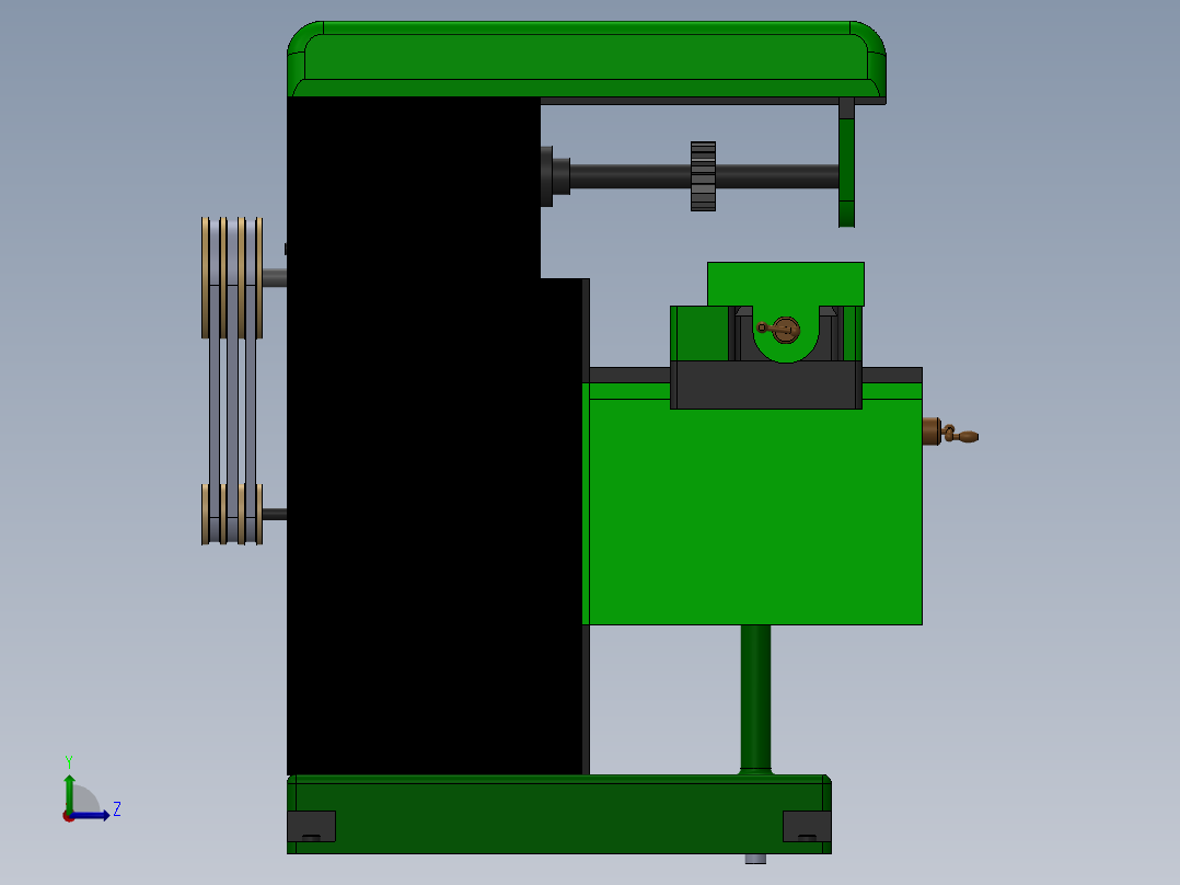 铣床、立式铣床左视图