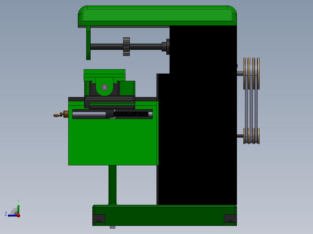 铣床、立式铣床右视图