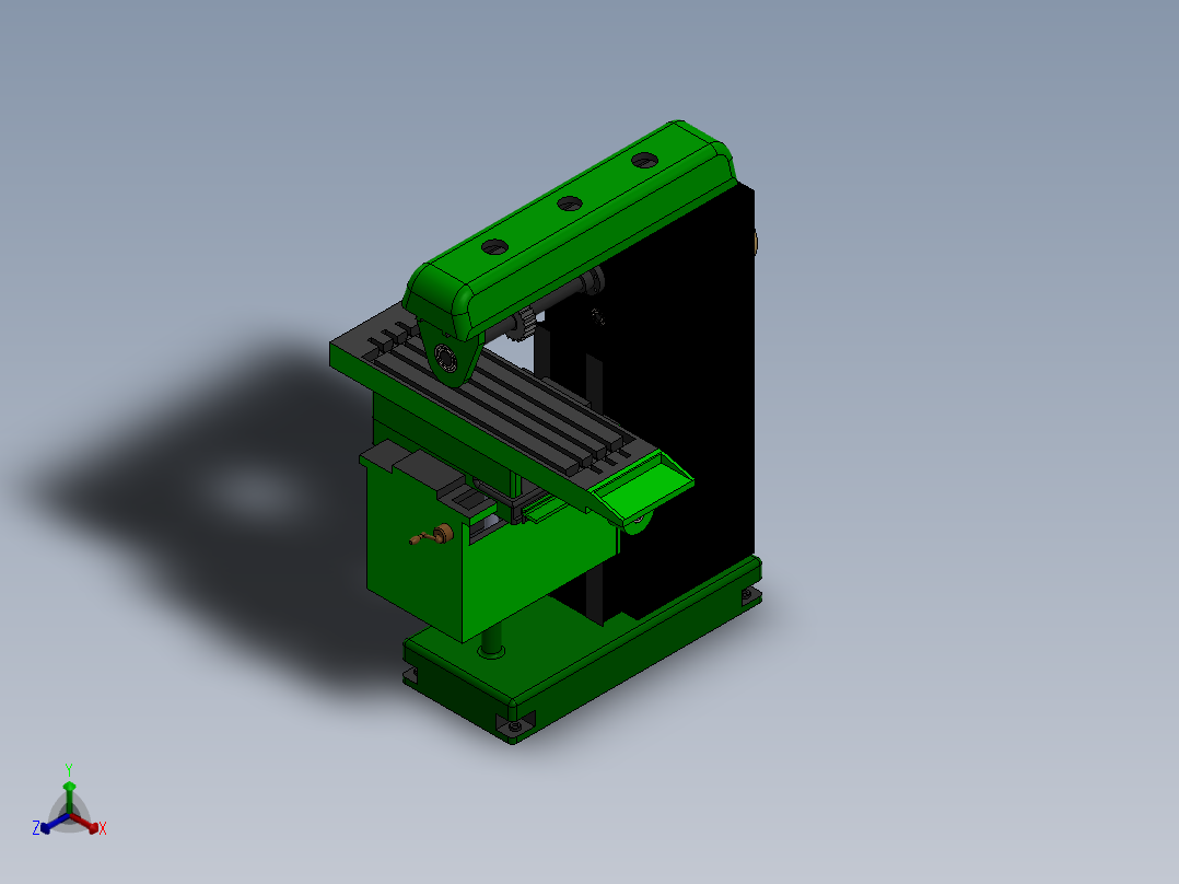 铣床、立式铣床正等轴测图