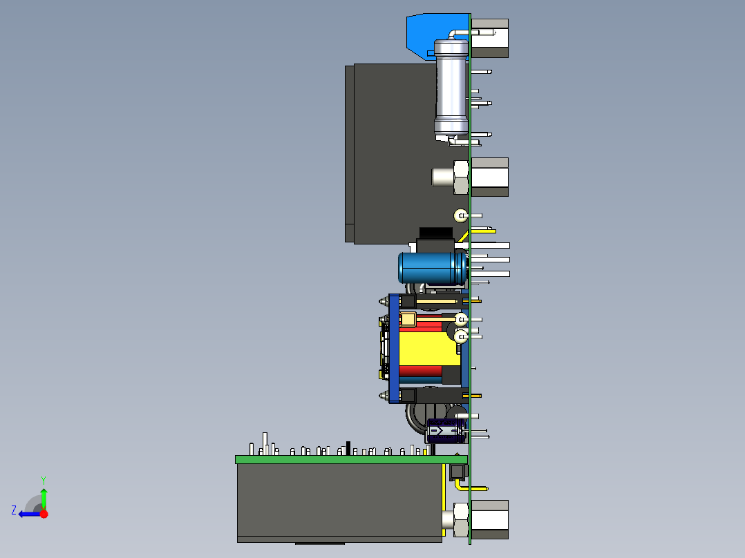 cb印刷电路板设计右视图