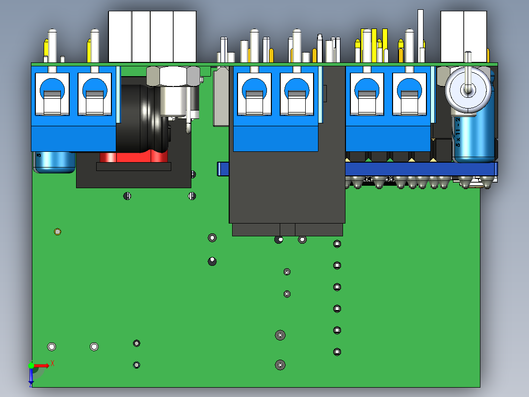 cb印刷电路板设计俯视图