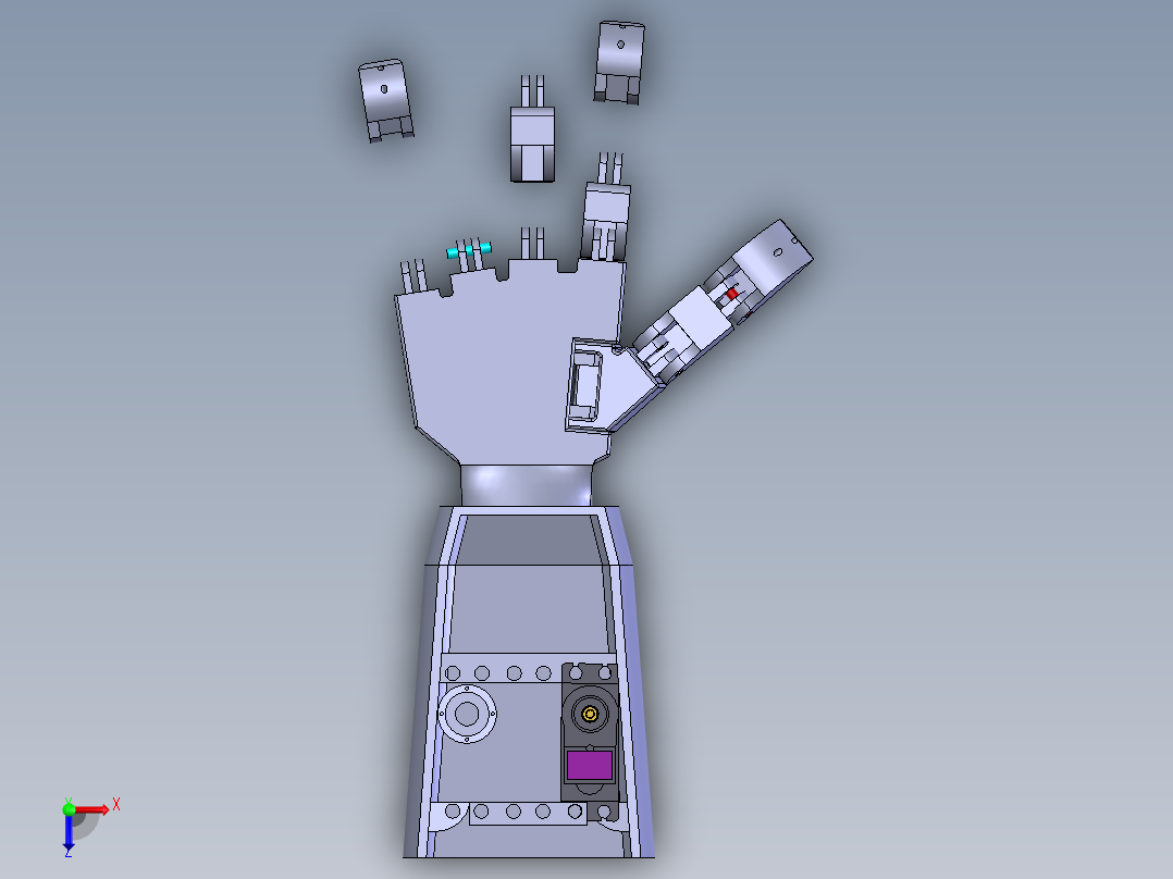 3D打印假肢臂俯视图