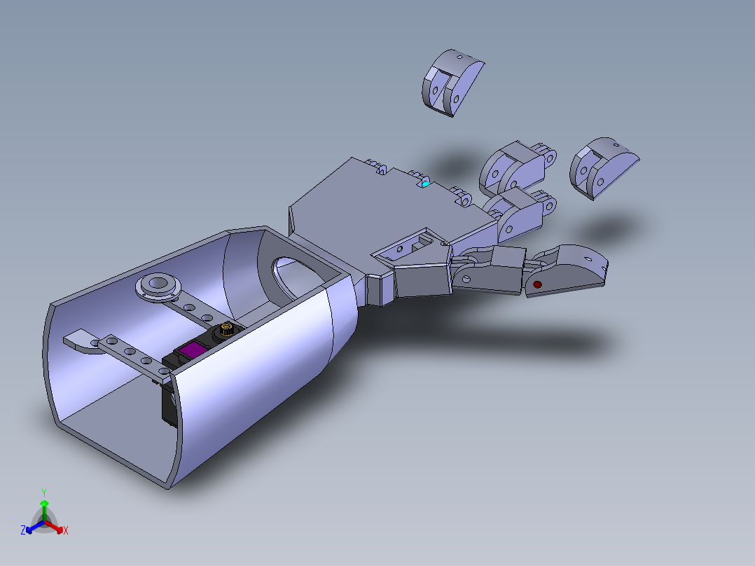 3D打印假肢臂正等轴测图