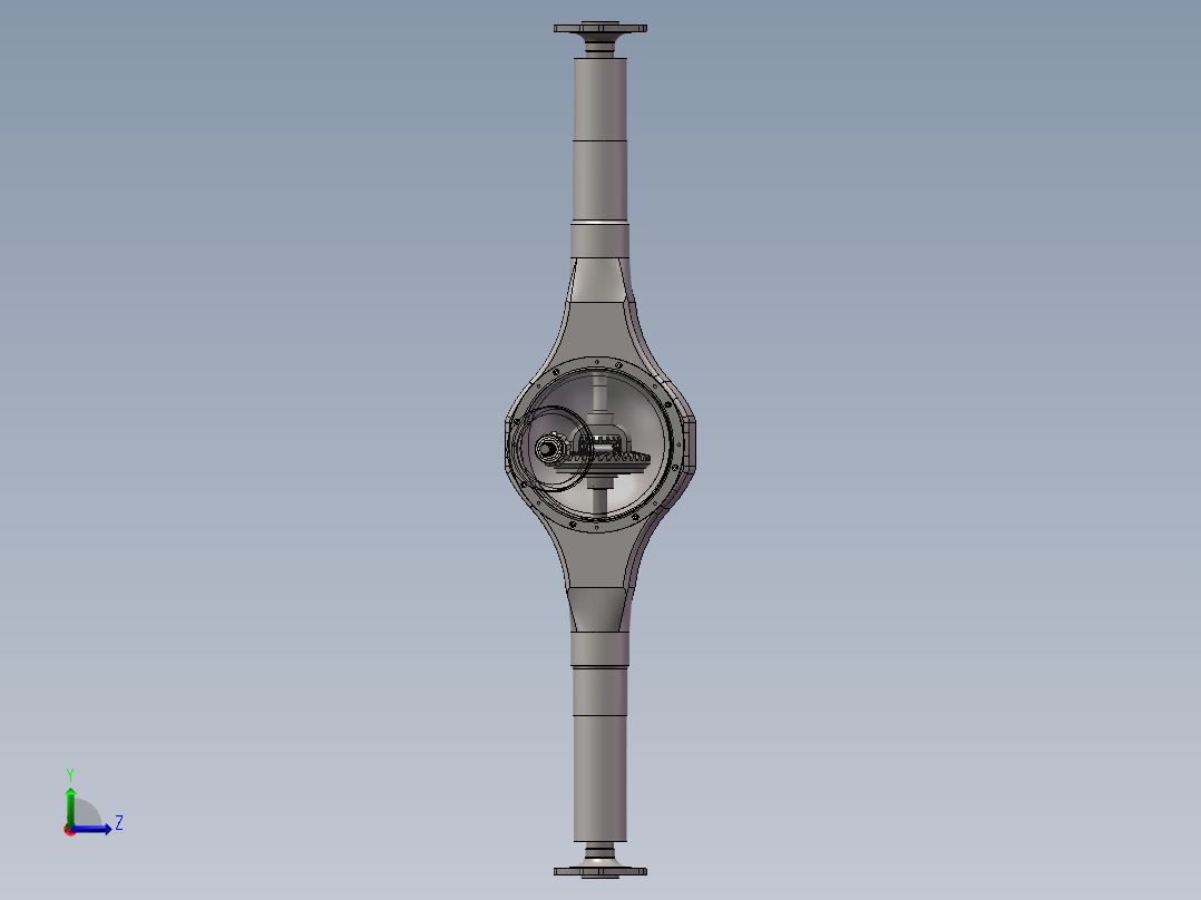 轻型轿车驱动桥三维SW模型左视图