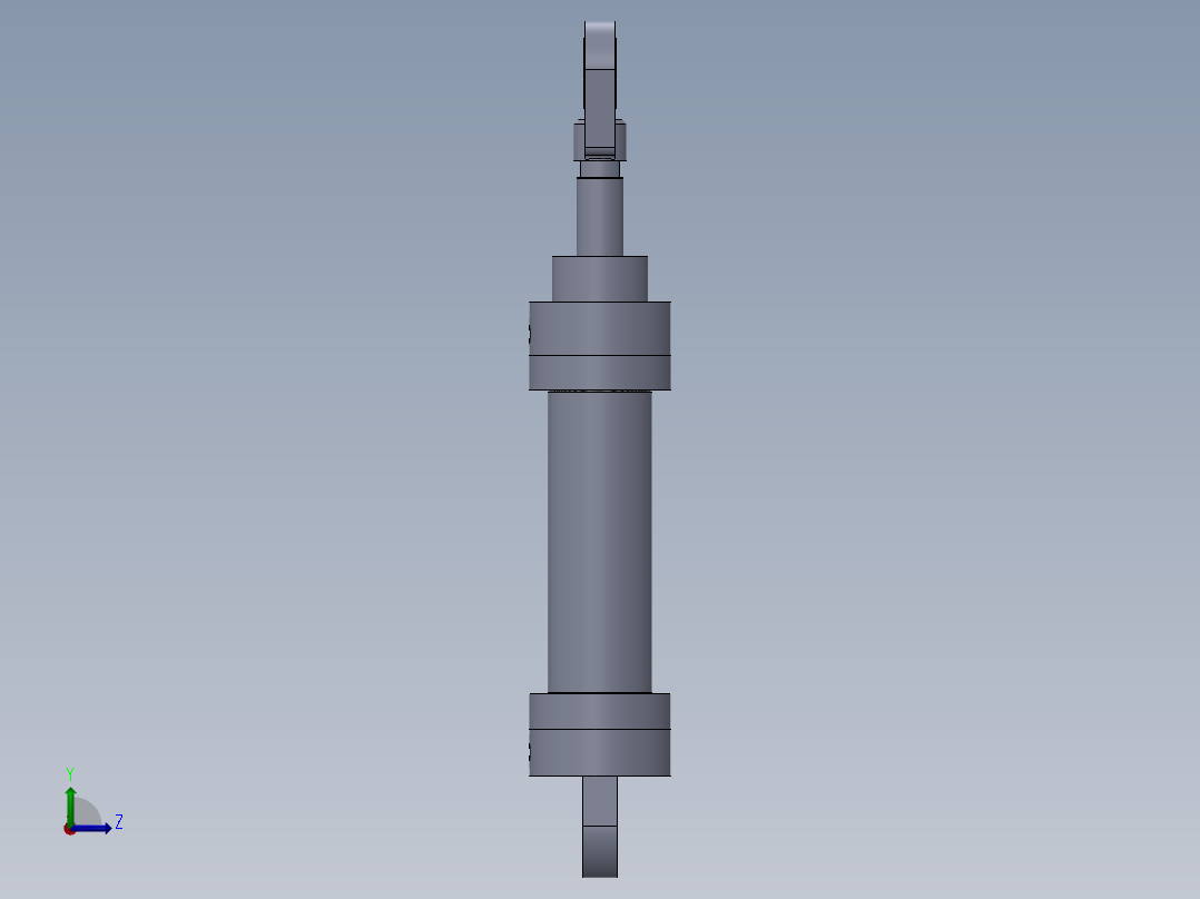 A0003168-特殊气缸（标准活塞 - 毫米类型）100x56x330 毫米左视图