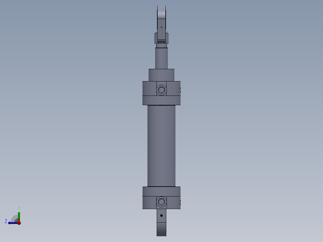 A0003168-特殊气缸（标准活塞 - 毫米类型）100x56x330 毫米右视图