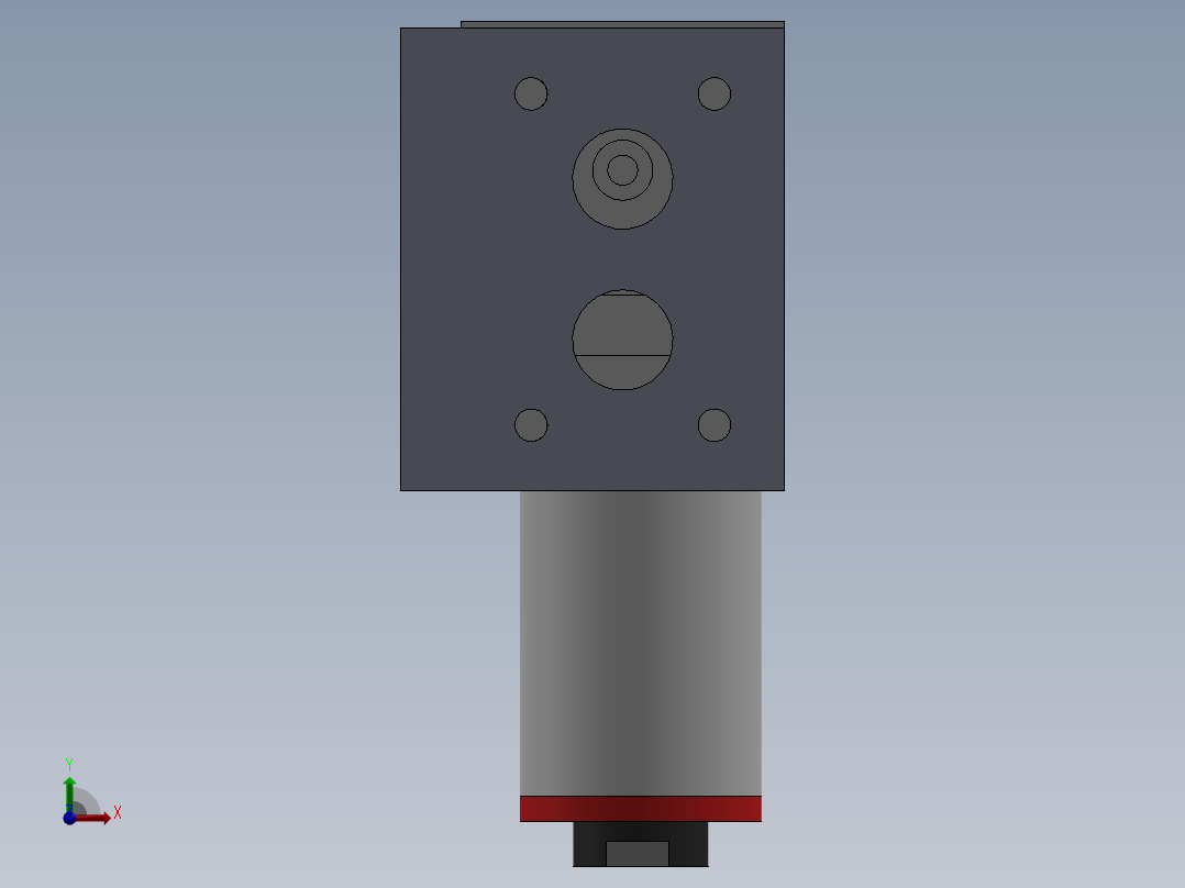 DC电机(JGY-370-1285微型蜗轮电机)前视图
