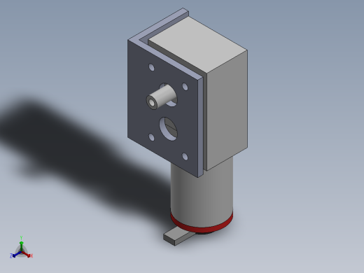 DC电机(JGY-370-1285微型蜗轮电机)正等轴测缩略图