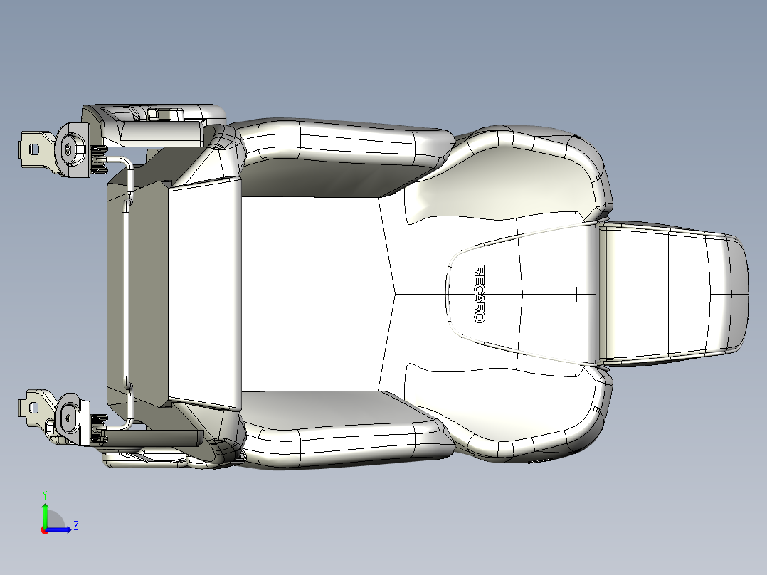 RECARO座椅3D模型图纸左视图