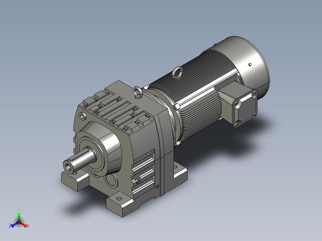 R97底脚轴伸式安装斜齿轮减速机-R97-YVB75-4P-132M-M1