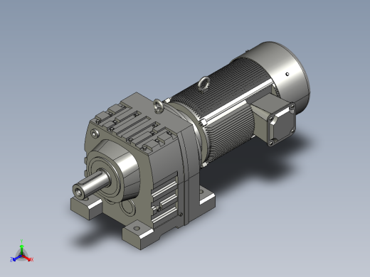 R97底脚轴伸式安装斜齿轮减速机-R97-YVB75-4P-132M-M1