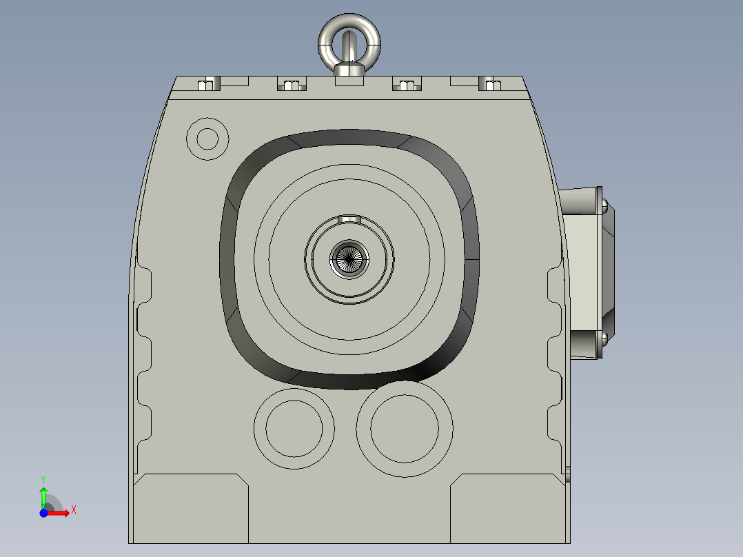 R97底脚轴伸式安装斜齿轮减速机-R97-YVB75-4P-132M-M1前视图
