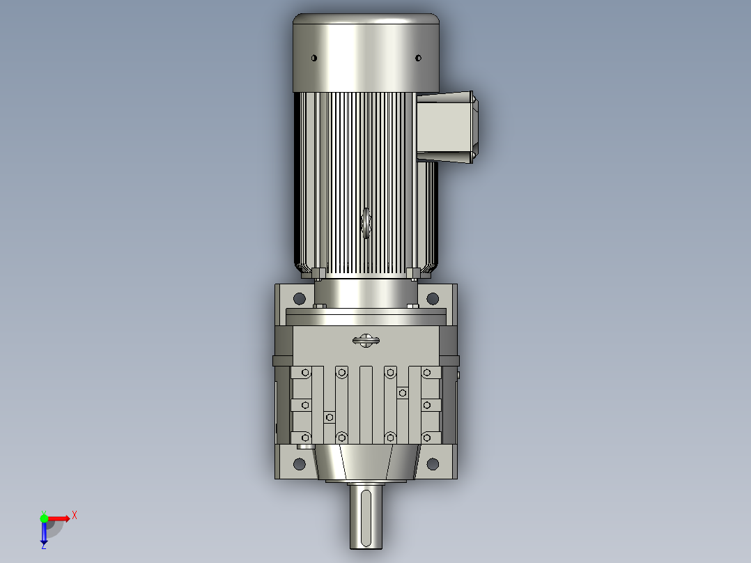 R97底脚轴伸式安装斜齿轮减速机-R97-YVB75-4P-132M-M1俯视图